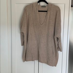 Oversized hoodie in speckled cashmere